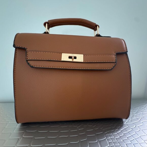 Neiman Marcus Top Handle Leather Satchel Bag - Picture 1 of 4